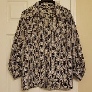 Notations Woman Blouse White/ Black Size 3X